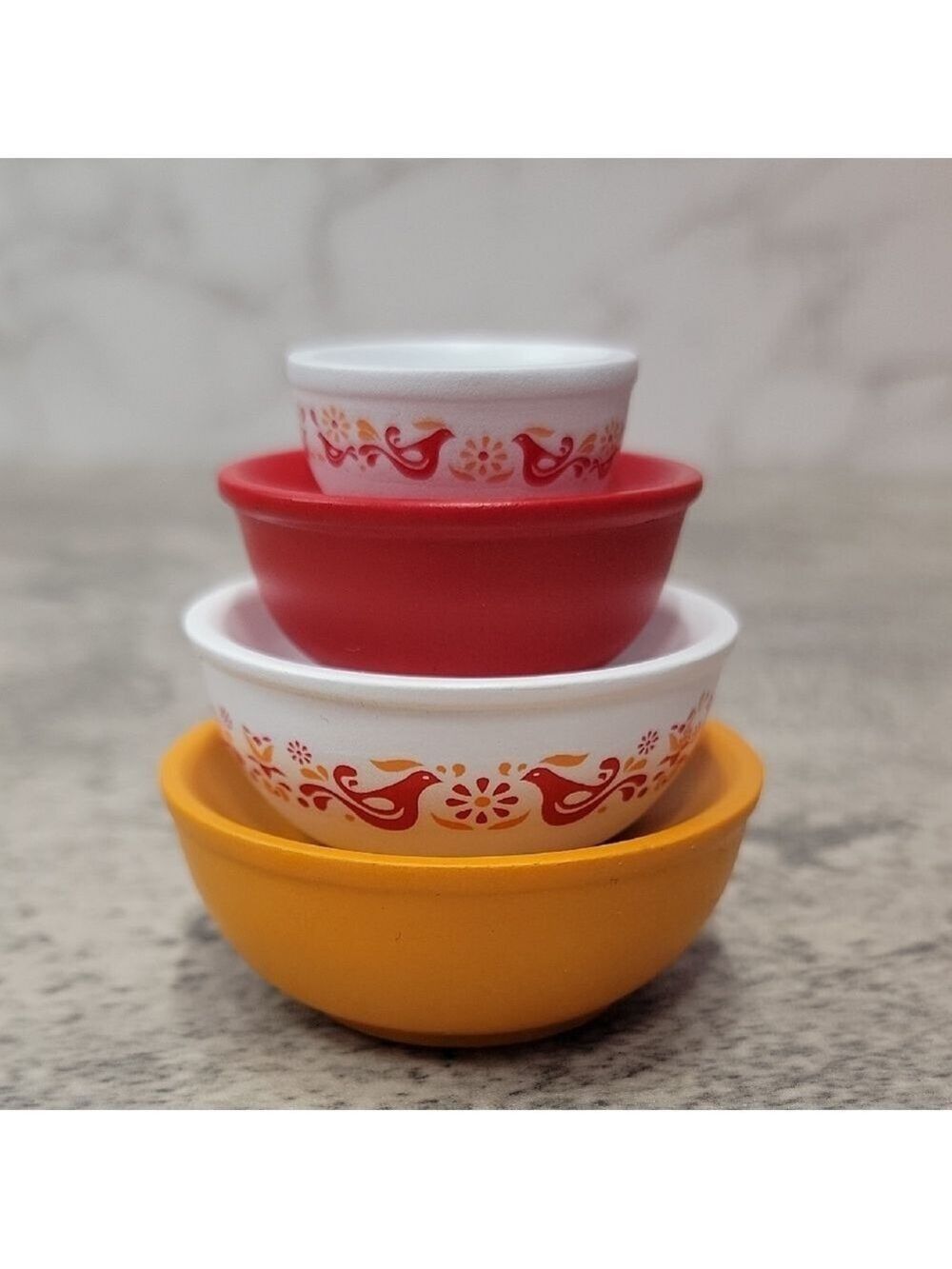 Stackable Friendship Miniature Pyrex Bowls Decorative Fidget Toy